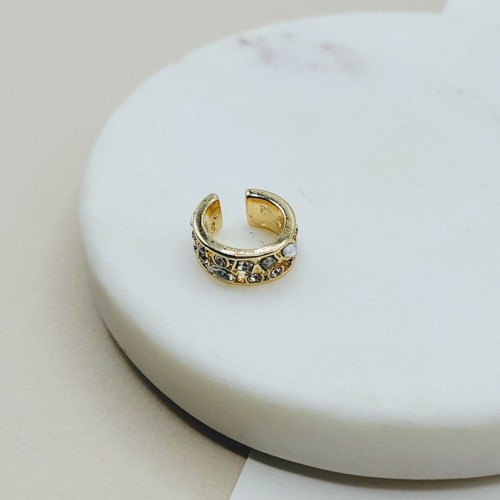 5 for $25 Gold Color Rhinestone Ear Cuff Earring - Picture 4 of 8
